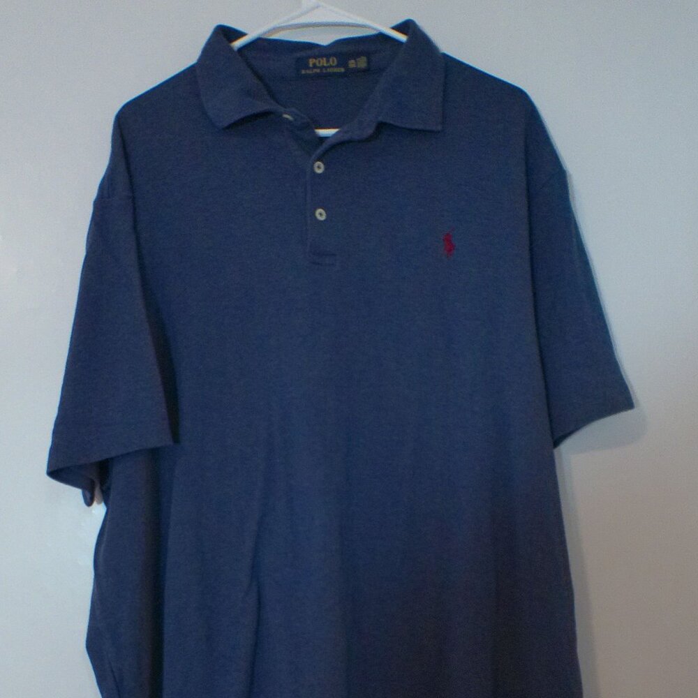 Polo Ralph Lauren Men’s XXL Blue Short Sleeve Polo Shirt Red Pony Logo Classic
